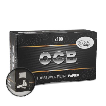 boite de 100 tubes à cigarette OCB Just Paper avec filtre en papier